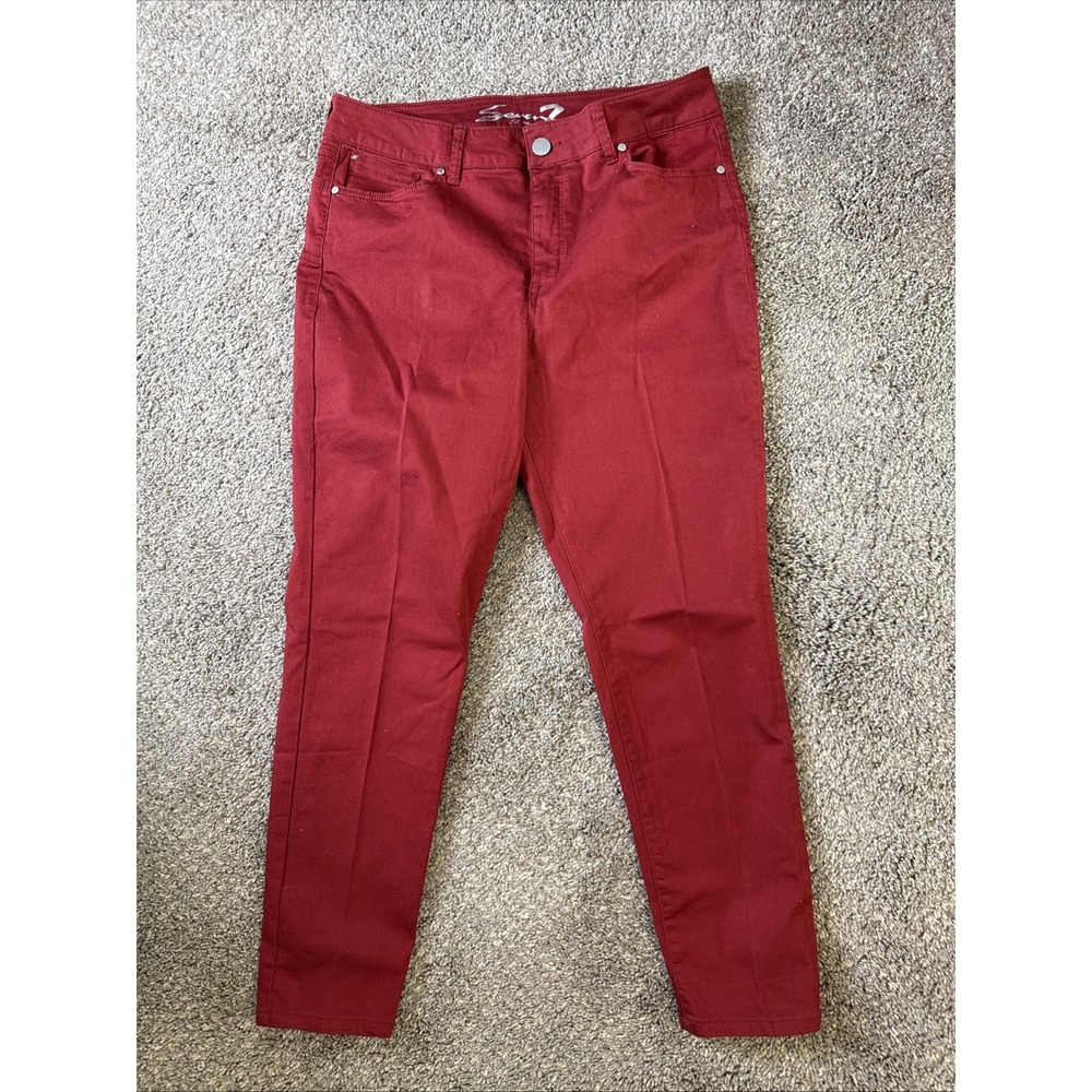 SEVEN‎ 7 Women's Jeans Booty Shaper Skinny  Red Size 16